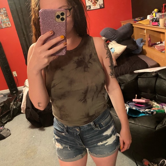 Green tie dye tank - Picture 1 of 3